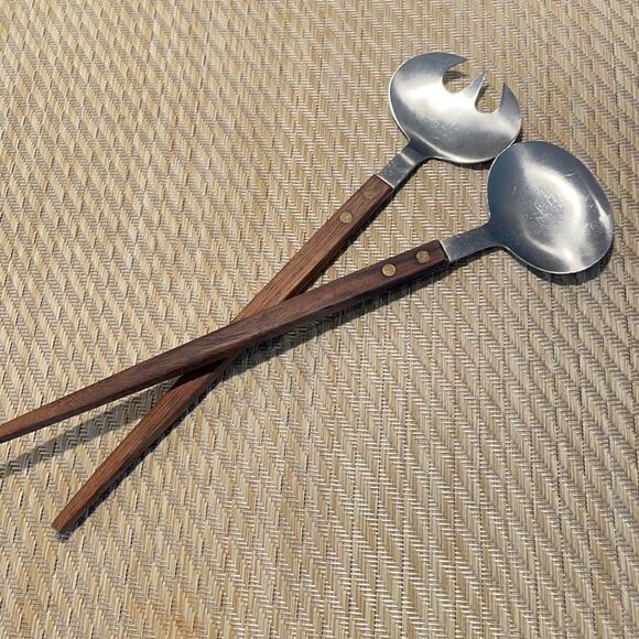 MCM Barlow Stainless Japan Salad Serving Set - Picture 1 of 7